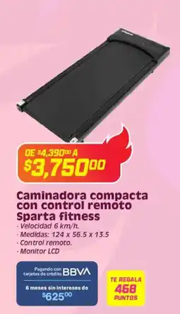 Soriana Híper Sparta fitness caminadora compacta con control remoto oferta