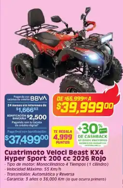Soriana Híper Hyper sport cuatrimoto veloci beast kx4 oferta