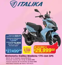 Soriana Híper Italika motoneta modena 175 con gps oferta