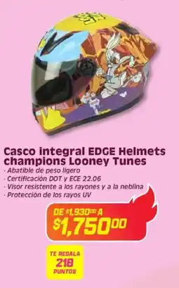 Soriana Híper Edge helmets casco integral champions looney tunes oferta