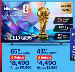 Walmart Hisense smart tv 65" oferta