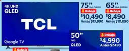 Walmart Tcl google tv 75" oferta