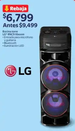Walmart LG bocina torre RNC9 Xboom oferta