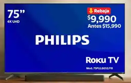 Walmart Philips roku tv 75" oferta