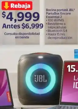 Walmart Jbl bocina portátil party box encore essential 2 oferta