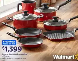 Walmart Tramontina batería de cocina oferta