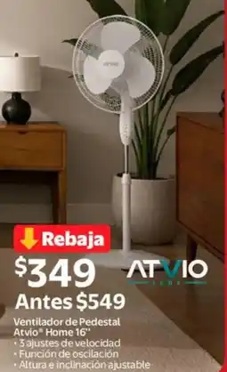 Walmart Atvio home ventilador de pedestal 16" oferta