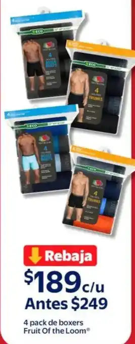 Walmart Fruit of the loom boxers oferta