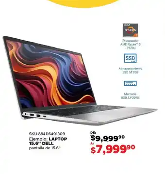 LAPTOP 15.6" DELL pantalla de 15.6"