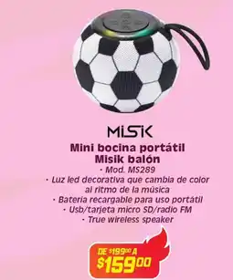 Soriana Mercado Mini bocina portátil Misik balón oferta