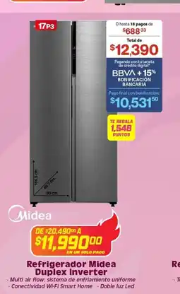 Soriana Mercado Refrigerador Midea Duplex Inverter oferta
