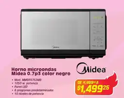 Soriana Mercado Horno microondas Midea 0.7p3 color negro oferta