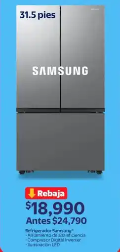 Walmart Samsung refrigerador 31.5 pies oferta