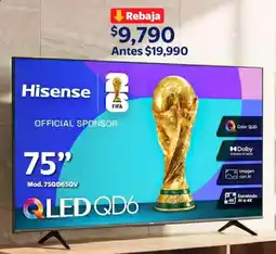 Walmart Hisense QLED QD6 Smart TV 75" oferta