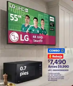 Walmart LG 4K UHD Smart TV 55" + horno de microondas oferta