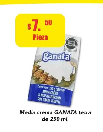 Media crema GANATA tetra de 250 ml.
