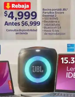 Walmart Jbl bocina portátil partybox encore essential 2 oferta