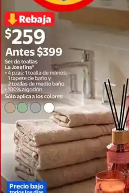 Walmart La josefina set de toallas oferta
