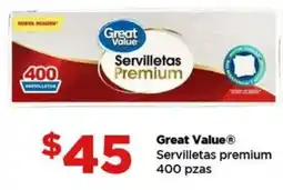 Bodega Aurrerá Great value servilletas premium oferta