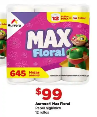 Aurrera max floral Papel higiénico