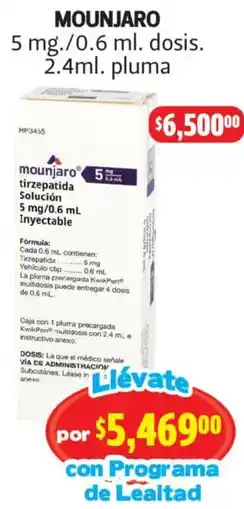 Farmacias Guadalajara Mounjaro pluma oferta