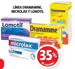 Farmacias Guadalajara Línea dramamine, microlax y lomotil oferta