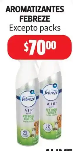 Farmacias Guadalajara Febreze aromatizantes excepto packs oferta