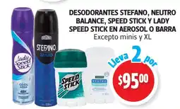 Farmacias Guadalajara Stefano, neutro balance, speed stick y lady speed stick desodorantes en aerosol o barra oferta