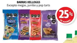 Farmacias Guadalajara Kelloggs barras excepto megas, jumbo y pop tarts oferta