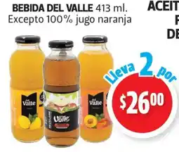 Farmacias Guadalajara Del valle bebida excepto 100% jugo naranja oferta
