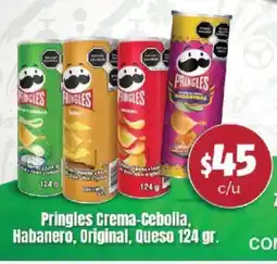 Farmacias Guadalajara Pringles crema-cebolla, habanero, original, queso oferta