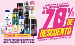 Soriana Híper Axe, rexona, dove y ego todos los desodorantes oferta