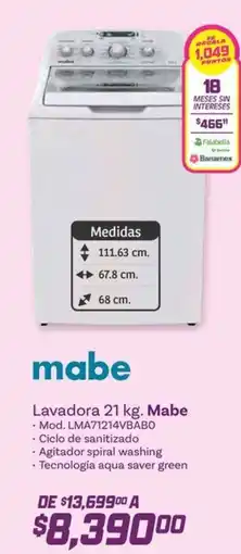 Soriana Híper Mabe lavadora oferta