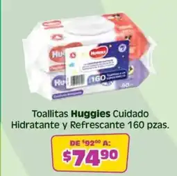 Soriana Híper Huggies toallitas cuidado hidratante y refrescante oferta