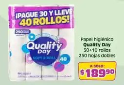 Soriana Híper Quality day papel higiénico oferta