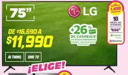 Soriana Híper Lg uhd tv 75" oferta