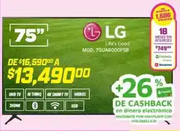 Soriana Híper Lg smart tv 75" oferta