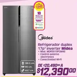 Soriana Híper Midea refrigerador duplex 17p³ inverter oferta