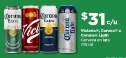 Bodega Aurrerá Victoria, corona o corona ligth cerveza en lata oferta
