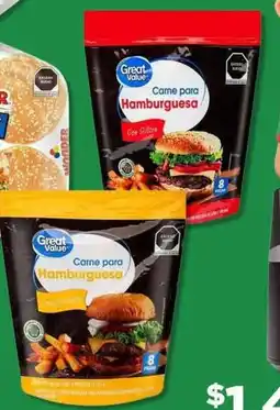 Bodega Aurrerá Great value carne para hamburguesa con sirloin o arrachera oferta