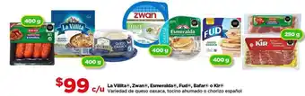 La villita , zwan , esmeralda , fud , bafar o kir variedad de queso oaxaca, tocino ahumado o chorizo español