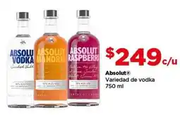 Bodega Aurrerá Absolut variedad de vodka oferta