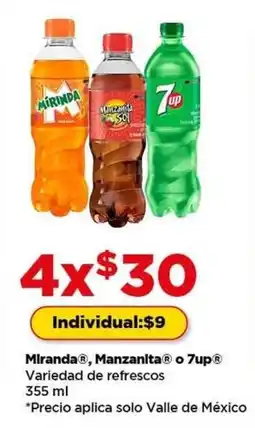 Bodega Aurrerá Miranda, manzanita o 7up variedad de refrescos oferta