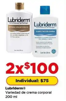 Bodega Aurrerá Lubriderm variedad de crema corporal oferta