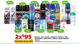 Bodega Aurrerá Rexona, axe, secret, old splice, stefano, lady speed stick, speed stick, gillette, neutro balance o dove oferta