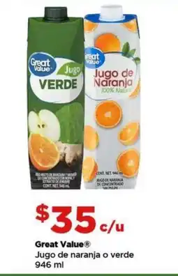 Bodega Aurrerá Great value jugo de naranja o verde oferta