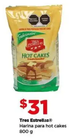 Bodega Aurrerá Tres estrellas harina para hot cakes oferta