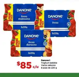 Bodega Aurrerá Danone yoghurt bebible varios sabores oferta