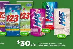 Bodega Aurrerá 123 detergente en polvo o más color detergente líquido oferta