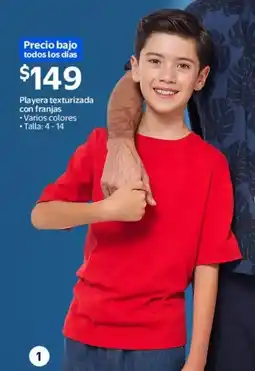 Walmart Playera texturizada con franjas varios colores oferta